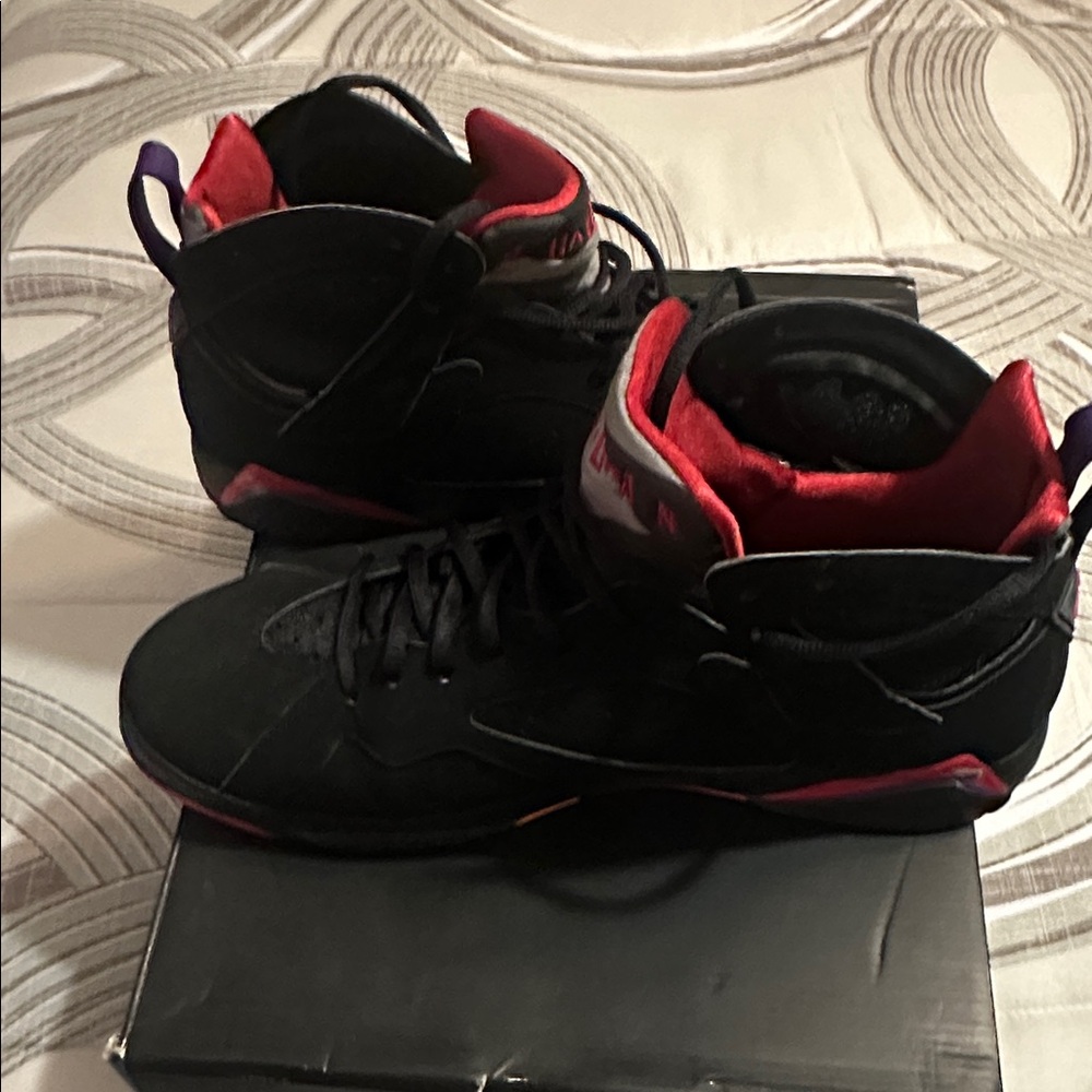 Jordan Air 7 Black and Violet Athletic Shoes - Picture 2 of 13